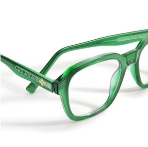 Oversized Square Blue Light Blocking Glasses Computer Green Frame Eyewear